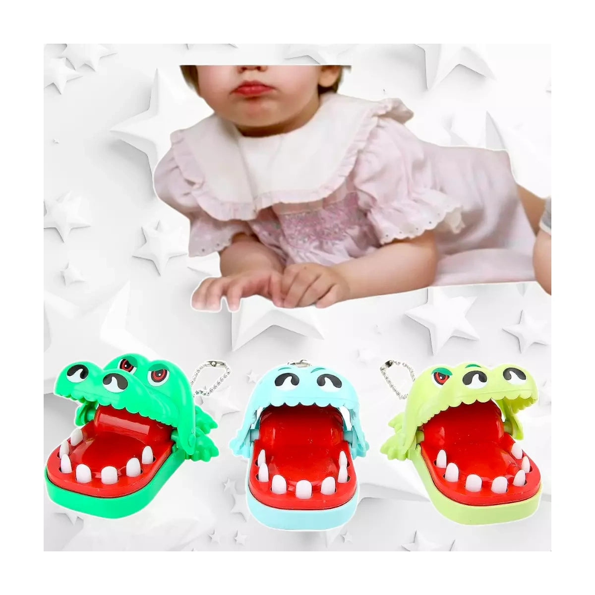 Brinquedo Infantil Crocodilo Boca De Dentista Mordida Finger Game