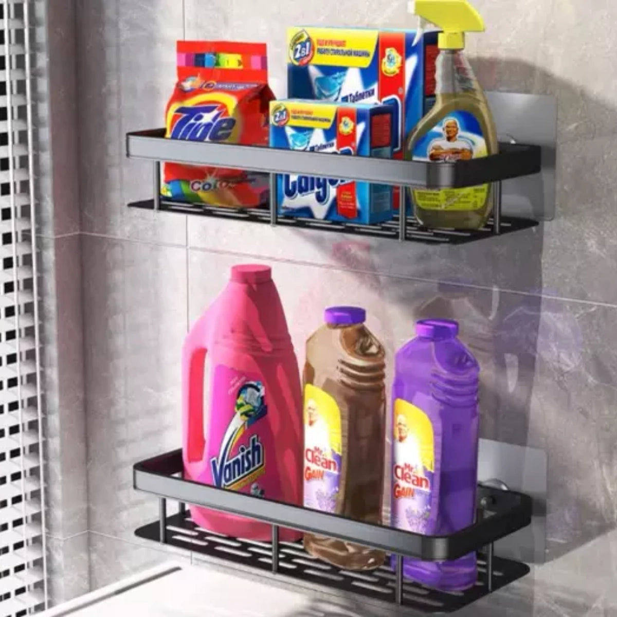 Suporte De Shampoo Prateleiras De Banheiro Sem Furo Premium Retangular
