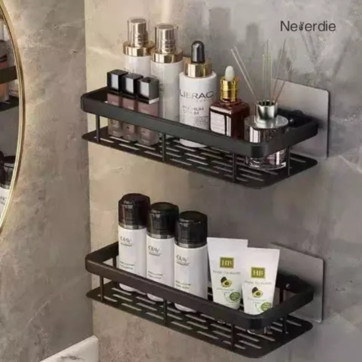 Suporte De Shampoo Prateleiras De Banheiro Sem Furo Premium Retangular