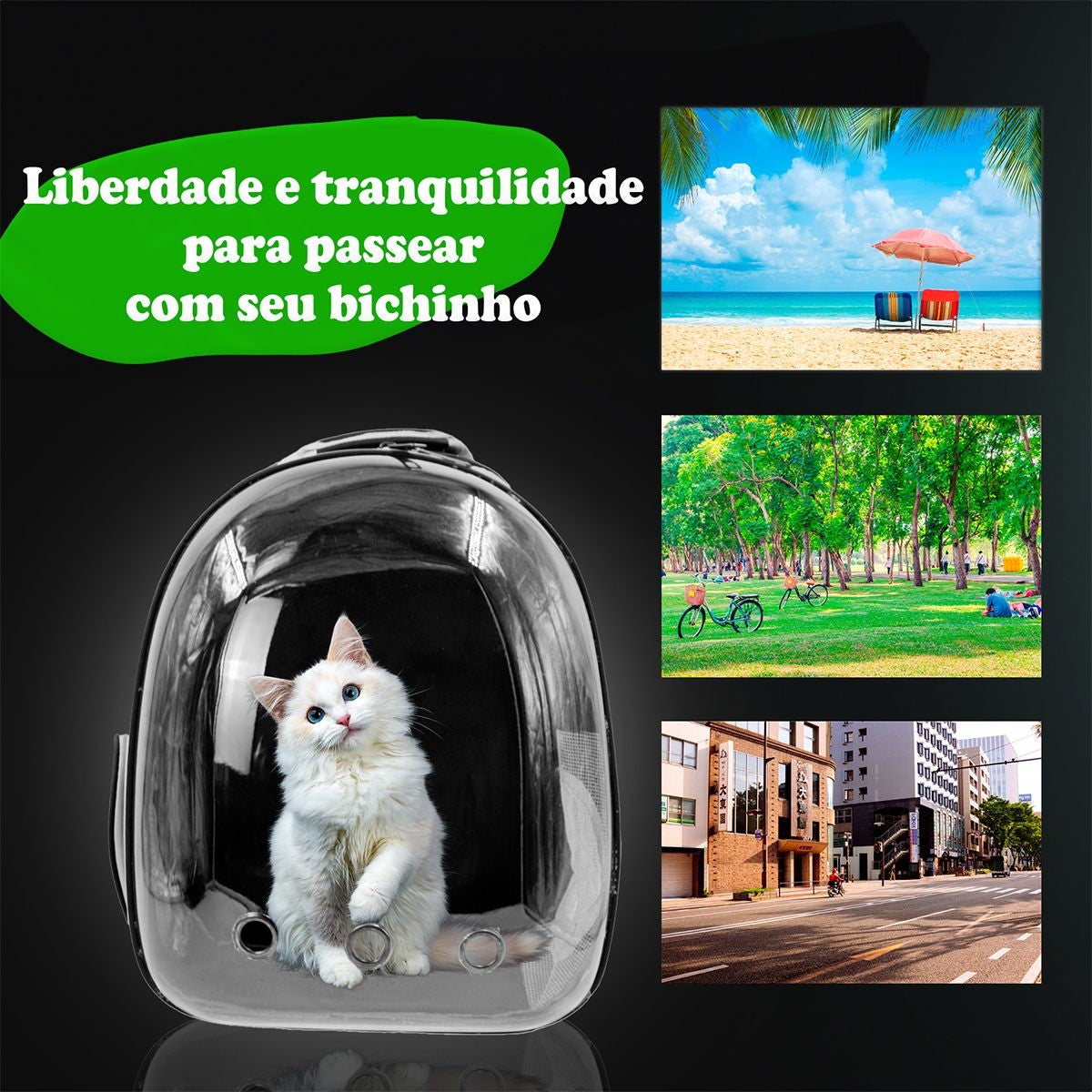 Mochila Pet Visão Panorâmica - Modelo Astronauta Azul